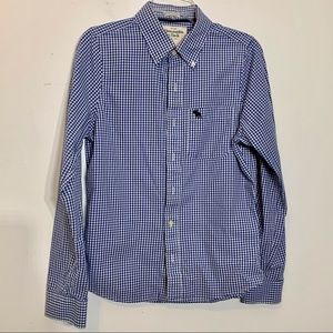 EUC Abercrombie‎ & Fitch Gingham Blue/White Shirt